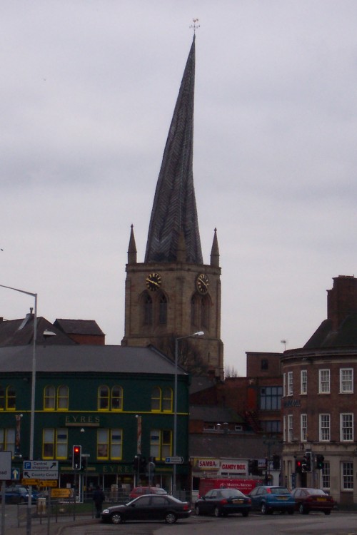 The famous crooked spire of Chesterfield, Peak District (2006)