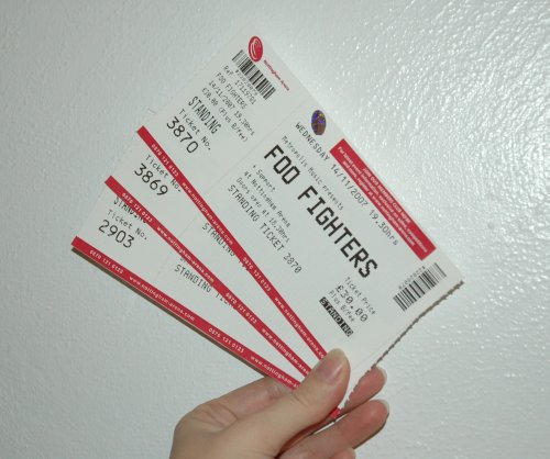 The all important Foo Fighters tickets. We managed to get 2 for the face value of £30, but had to get the third ticket from ebay at around £50. Not bad seeing as they sold out within an hour of going on sale. Nottingham (2007)