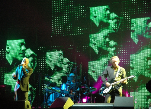 Lots of green Michael Stipe faces. Manchester (2008)