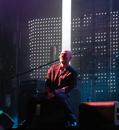 Michael Stipe sits back  to admire the crowd. Manchester (2008)