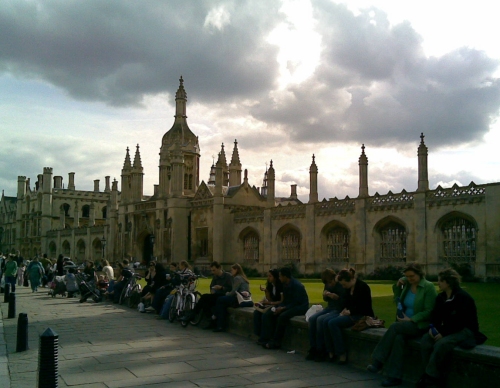 One of the famous Cambridge colleges with lots of tourist loitering outside, Cambridge (2006)