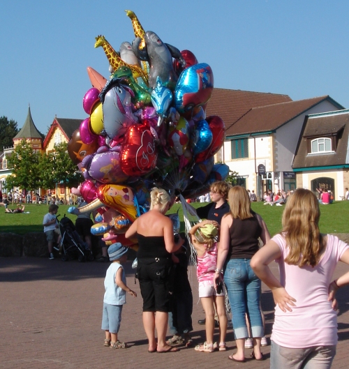 Lots and lots of colourful balloons for sale, Alton Towers (2006)