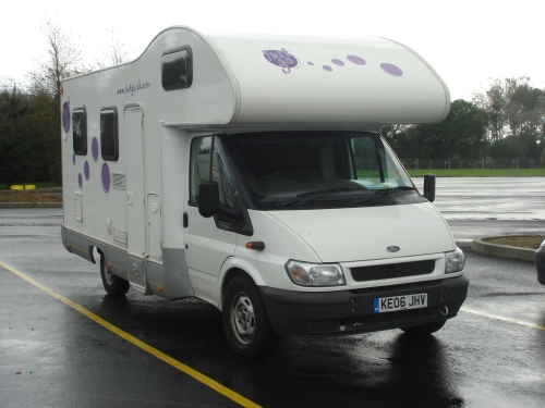The 6 metre long Motor home that we drove and slept in while on our trip. When I wasn't bashing it, I was thrashing it, gotta get your monies worth as it cost quite a lot of money to hire for a week, France (2006)