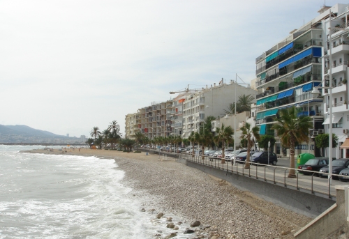 The beach and restaurants on the sea front of Altea, Spain (2006)