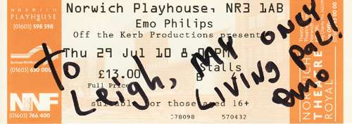 Emo Philips' autograph