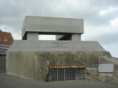 A U.S. monument built on top of an old German bunker which was used by the German's to defend Omaha beach, France (2006)