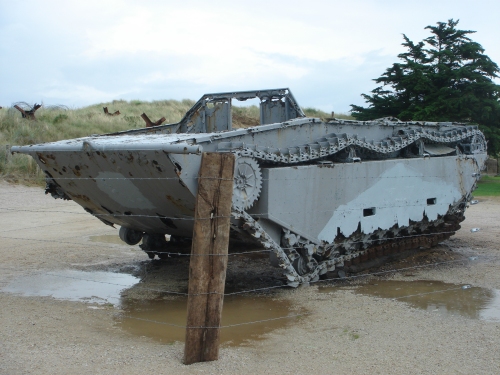 One of the boats used by the American forces to land soldiers on the beaches on D-Day, France (2006)