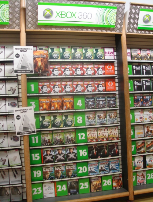 The Xbox 360 version on the shelf in another GAME store, Leeds (2006)