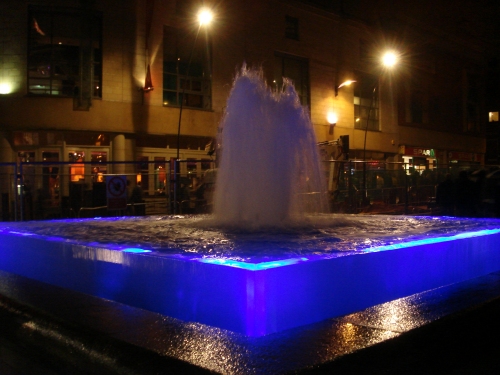 A pretty fountain outside The City Hall, council tax money spent well, Sheffield (2007)