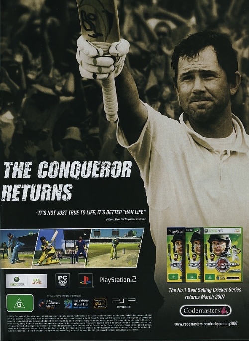 An Official poster for Ricky Ponting International Cricket 2007, UK (2007)