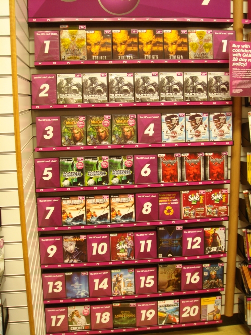 Brian Lara 2007 debuts at Number 4 in the PC charts at GAME, Norwich (2007)