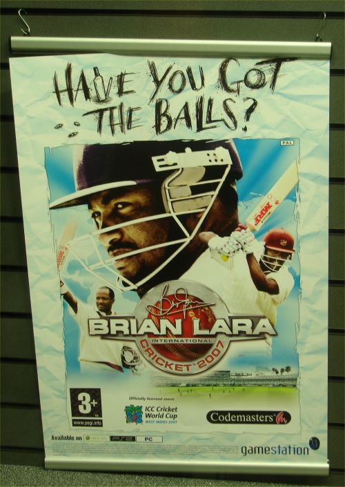 An advertisement for Brian Lara 2007 at Gamestation, Norwich (2007)