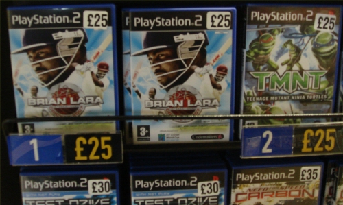 Brian Lara 2007 debuts at Number 1 in the Playstation 2 charts at Virgin Megastore, Norwich (2007)