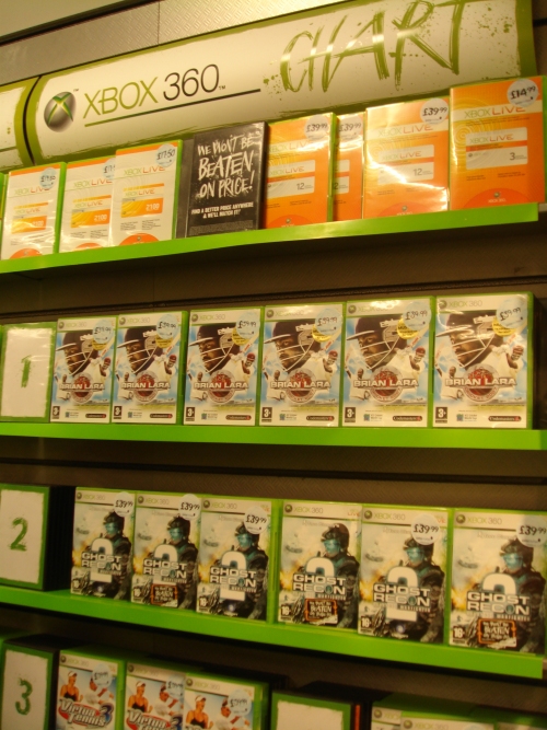 Brian Lara 2007 debuts at Number 1 in the Xbox 360 charts at Gamestation, Norwich (2007)