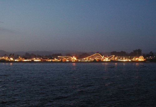 The view of the boardwalk from the pier. Santa Cruz (2007)