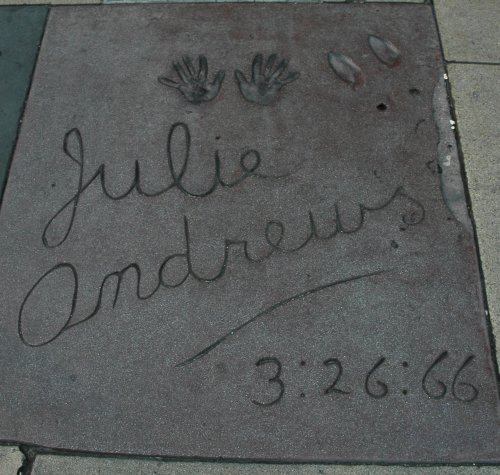 Julie Andrews, star of The classic Sound of Music film, left her hand and shoe prints here in 1966. Los Angeles (2007)
