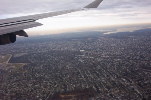 A view of New York's borough of Queens taken from the plane just before landing, New York (2006)