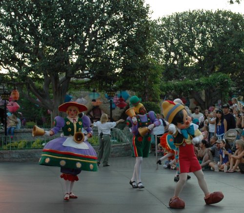 Pinocchio dances and prances for the Disneyland Parade of Dreams. Los Angeles (2007)