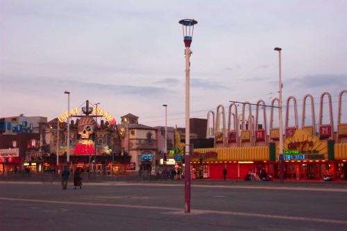 The amusement along the golden mile on a cold day in February, Blackpool (2006)