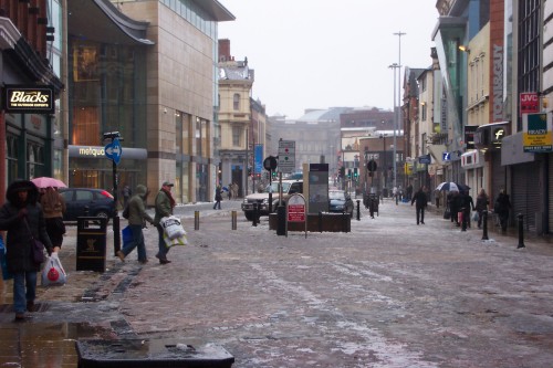The town centre on a snowy Sunday afternoon, Liverpool (2006)